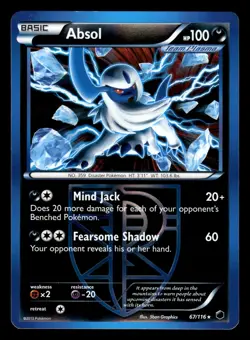 Absol 67/116 Reverse Holo Rare BW Plasma Freeze Pokemon Card - Image 1