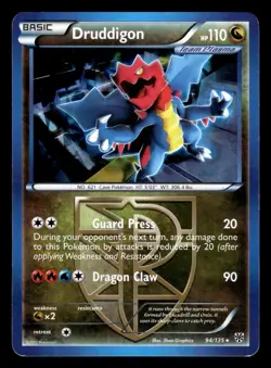 Druddigon 94/135 Cracked Ice Holo BW Plasma Storm Pokemon Card - Image 1