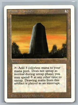 Magic The Gathering Revised Edition Basalt Monolith MTG TCG CCG 3rd - Image 1