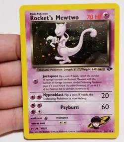TCG POKEMON ROCKET'S MEWTWO 14/132 ☆ RARE HOLO W/🌀 GYM CHALLENGE VINTAGE MP - Image 1