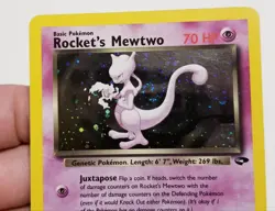 TCG POKEMON ROCKET'S MEWTWO 14/132 ☆ RARE HOLO W/🌀 GYM CHALLENGE VINTAGE MP - Image 3