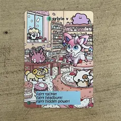 Sylvie V Pokiebubies V2 1st Edition Fan Art 133 Chef Ken Lee Pokemon Sylveon - Image 1