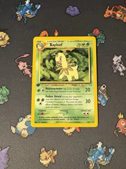 Pokemon Card Bayleef 28/111 Neo Genesis FIRST EDITION - (MP) - Image 1