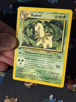 Pokemon Card Bayleef 28/111 Neo Genesis FIRST EDITION - (MP) - Image 3
