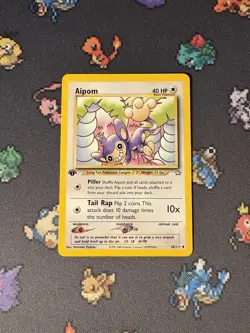 Pokemon Card Aipom 26/111 Neo Genesis FIRST EDITION - (LP) - Image 1