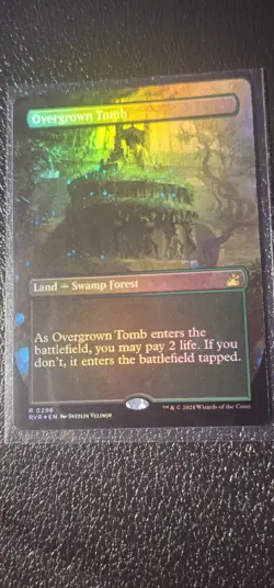 MTG Overgrown Tomb - Foil - Borderless NM-Mint Ravnica Remastered 296 - Image 1