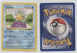 Squirtle Shadowless Pokemon Base Set #63 1999 0s8s - Image 3