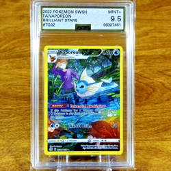 Pokemon Brilliant Stars Vaporeon TG02/TG30 AGS Mint+ 9.5 Full Art Holo Rare 2022 - Image 1