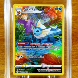 Pokemon Brilliant Stars Vaporeon TG02/TG30 AGS Mint+ 9.5 Full Art Holo Rare 2022 - Image 2
