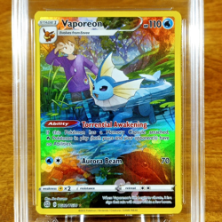Pokemon Brilliant Stars Vaporeon TG02/TG30 AGS Mint+ 9.5 Full Art Holo Rare 2022 - Image 2