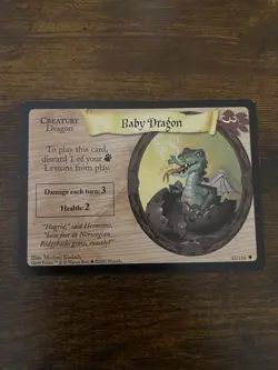 2001 Harry Potter Trading Card Game Baby Dragon 43/116 Base Set - Image 1