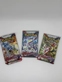 Pokemon Scarlet And Violet Base Set Booster Pack Lot Of 3 - Image 1