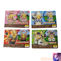 Set 4 Pikachu Pokemon Scrap Card Vintage Nintendo Bandai Japanese 2014 - Image 1