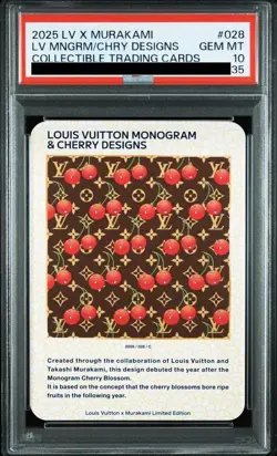 PSA 10 Louis Vuitton Takashi Murakami Monogram Cherry Trading Card 028 LV - Image 1