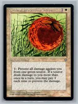 Magic The Gathering Ice Age Circle of Protection: Green MTG TCG CCG - Image 1