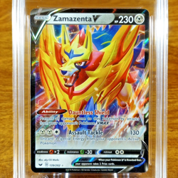 Pokemon Sword & Shield Base Zamazenta V 139/202 AGS Gem-MT 10 Holo Rare 2020 - Image 2
