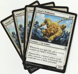 ✪ 4 MAGIC The Gathering AJANI´S PRIDEMATE White Creature MTG PLAYSET WAR/EN 2019 - Image 1