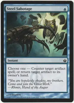 ✪ 1 x MAGIC: The Gathering STEEL SABOTAGE Blue Instant MTG *Blauer Spontanzauber - Image 1