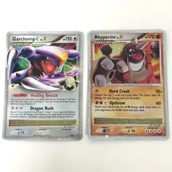 MP Garchomp C LV.X & HP Rhyperior LV.X Ultra Rare Promo Pokemon Cards! - Image 1