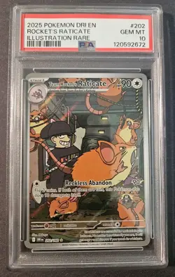 2025 POKEMON DRI EN-DESTINED RIVALS #202 TEAM ROCKET'S RATICATE PSA 10 - Image 1