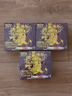Pokemon TCG Scarlet Violet Surging Sparks Elite Trainer Box ETB 3x Lot - Image 1
