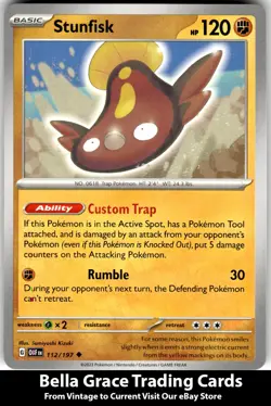 Stunfisk #112/197 SV03: Obsidian Flames Pokemon Uncommon - Image 1