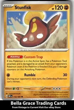 Stunfisk #112/197 SV03: Obsidian Flames Pokemon Uncommon - Image 1