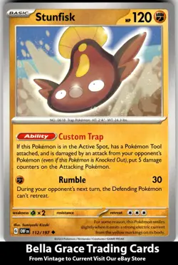 Stunfisk #112/197 SV03: Obsidian Flames Pokemon Uncommon - Image 1