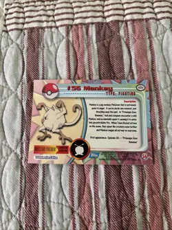 Pokemon Card - 2000 Topps Chrome Series 1 Mankey #56 Holo Foil - Image 4