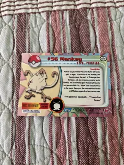 Pokemon Card - 2000 Topps Chrome Series 1 Mankey #56 Holo Foil - Image 7