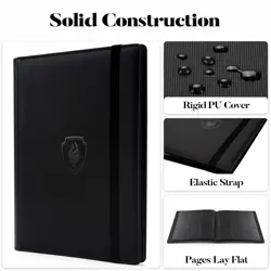 Trading Card Binder 9 Pocket, Fabmaker Pu Cover Card Collection Binder For 360 C - Image 2