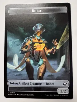 0011 Tezzeret, Cruel Captain Emblem / 0010 Robot Double Sided Token MTG EOE - Image 2
