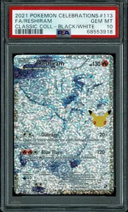 RESHIRAM HOLO 2021 POKEMON CELEBRATIONS CLASSIC COLLECTION PSA 10 GEM MINT - Image 1