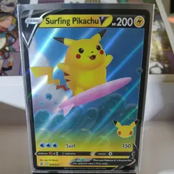 Surfing Pikachu V 008/025 Celebrations Ultra Rare Holo Pokemon TCG Card NM - Image 1