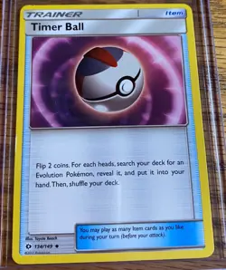 Trainer Timer Ball 134/149 Uncommon - Pokemon Sun & Moon Base Set Single Card - Image 1
