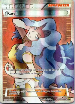 Karen XY177a Full Art Black Star Promo Ultra Rare Alt Art Card DMG/Creased - Image 1