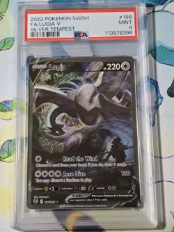 Lugia V Alternate Full Art Holo Rare Card 186/195 Pokemon Silver Tempest Psa 9 - Image 1