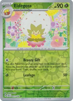 Eldegoss 011/142 Reverse Holo Stellar Crown Pokemon Card NM - Image 1