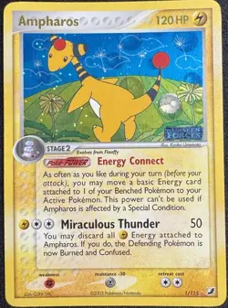 Ampharos - 1/115 - Pokemon Ex Unseen Forces Reverse Holo Card (LP) - Image 1