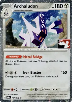 Play! Pokemon Prize Pack 6 Stellar Crown Cosmo Holo 107/142 Archaludon NM Card - Image 1