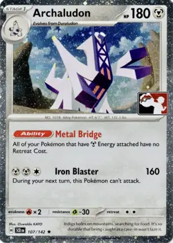Play! Pokemon Prize Pack 6 Stellar Crown Cosmo Holo 107/142 Archaludon NM Card - Image 1