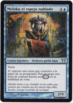 mtg magic MISPRINT token 2/2 Meloku the Clouded Mirror Spanish kamigawa - Image 1