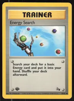 Pokemon TCG Fossil #59/62 Energy Search 1st Edition LP - Image 1