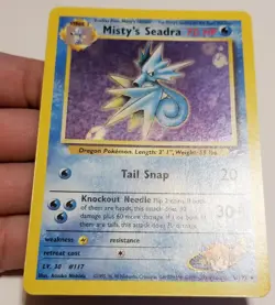 TCG POKEMON MISTY'S SEADRA 9/132 ☆ HOLO RARE W/🌀 GYM HEROES NM - Image 2