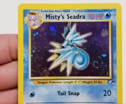 TCG POKEMON MISTY'S SEADRA 9/132 ☆ HOLO RARE W/🌀 GYM HEROES NM - Image 3