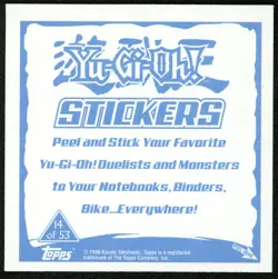 2002 YuGiOh Exodia the Forbidden One Topps Sticker Collection #14 NM Condition! - Image 2