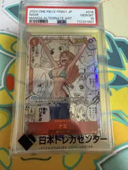 Nami Comic Parallel OP01 016 PSA10 One Piece Card Romance Dawn Rare Japan - Image 1
