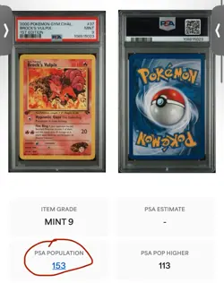 1st Edition PSA9 Mint 37/132 Brock's Vulpix Gym Challenge UKseller Pokemon Card - Image 5