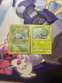 Pokemon TCG Venusaur Celebrations 15/102 & Balbasour McDonald’s Promo Card LP - Image 1