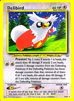 Delibird Holo Pokemon Card Excellent Condition - Image 1